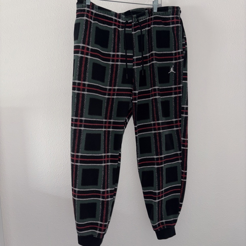Men's Jordan Holiday Plaid Pants Joggers Club Sweatpants XXL See Notes‎ Comfort